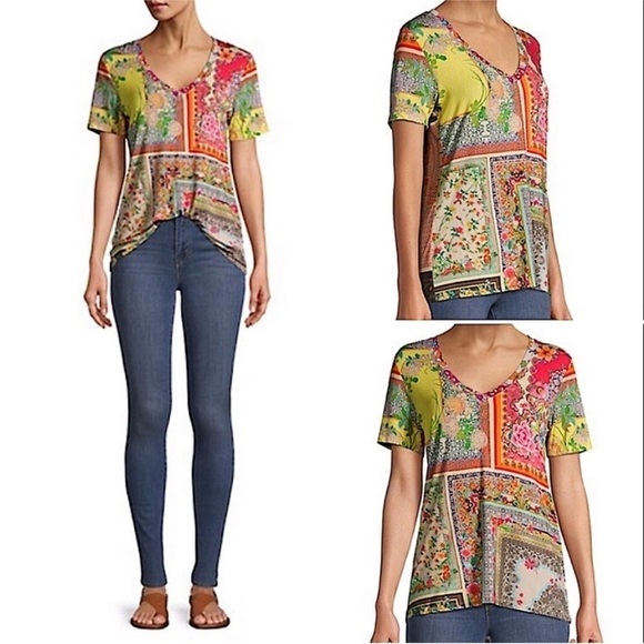 Johnny Was Calloway Favorite V-Neck Tee - Picture 5 of 12